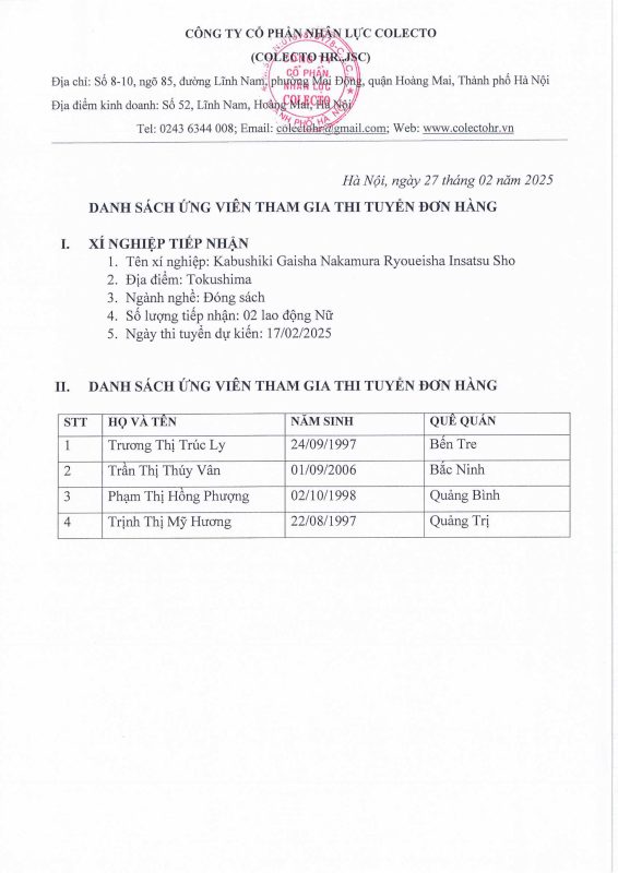 Công Ty Cổ Phần Nhân Lực Colecto