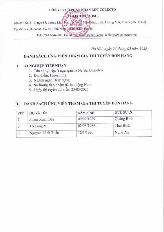 Công Ty Cổ Phần Nhân Lực Colecto