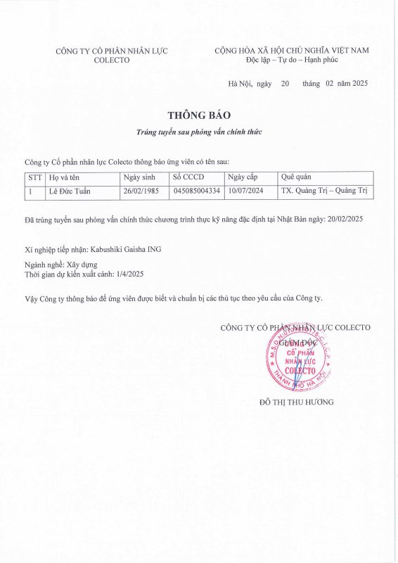 Công Ty Cổ Phần Nhân Lực Colecto