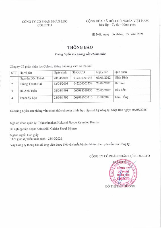 Công Ty Cổ Phần Nhân Lực Colecto