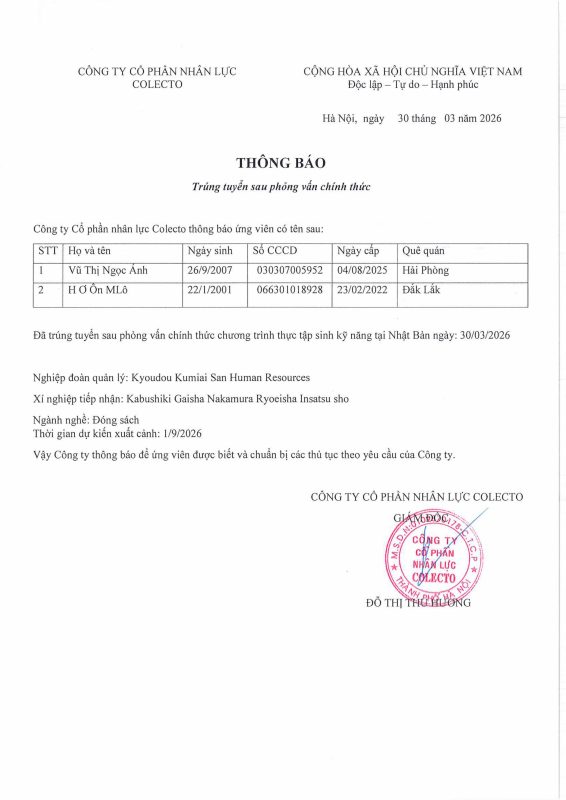 Công Ty Cổ Phần Nhân Lực Colecto