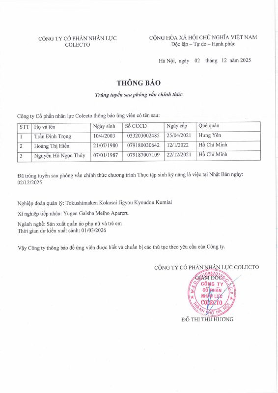 Công Ty Cổ Phần Nhân Lực Colecto
