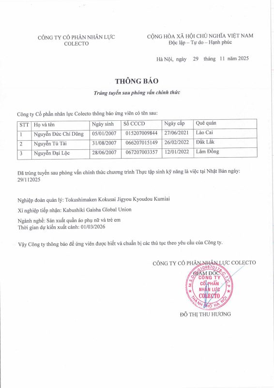 Công Ty Cổ Phần Nhân Lực Colecto