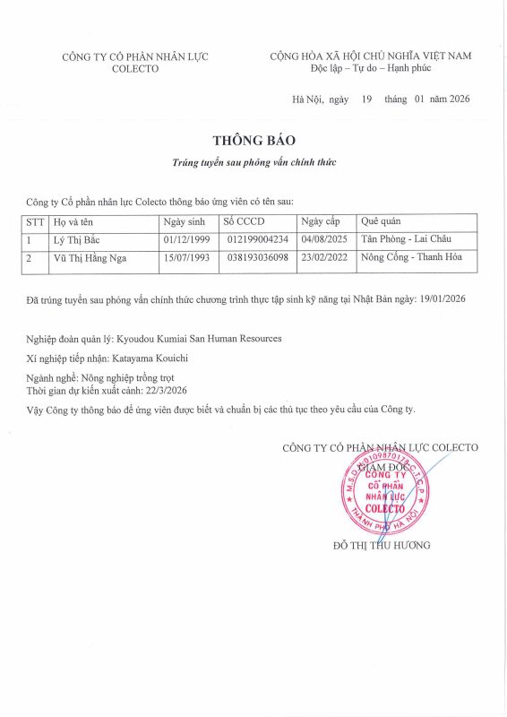 Công Ty Cổ Phần Nhân Lực Colecto