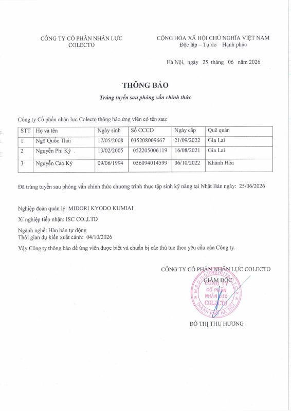 Công Ty Cổ Phần Nhân Lực Colecto