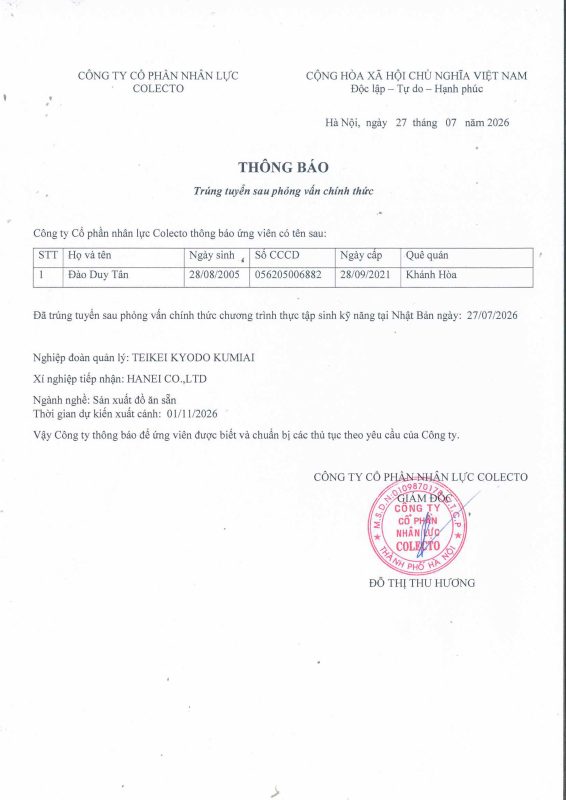 Công Ty Cổ Phần Nhân Lực Colecto
