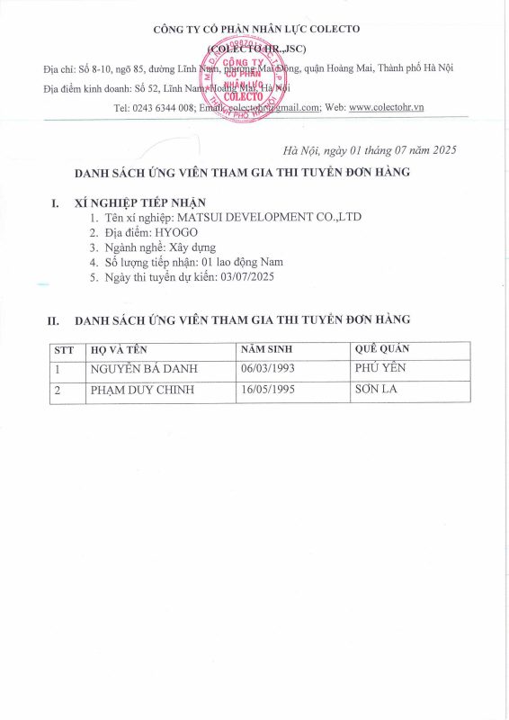 Công Ty Cổ Phần Nhân Lực Colecto