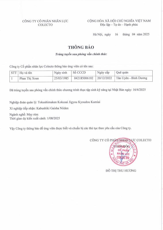 Công Ty Cổ Phần Nhân Lực Colecto
