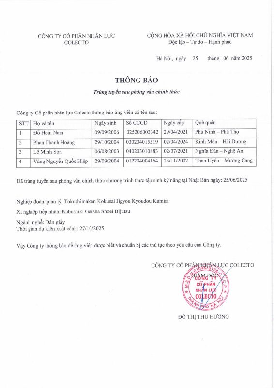 Công Ty Cổ Phần Nhân Lực Colecto